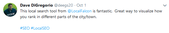 Twitter Feedback - Dave DiGregorio Local Falcon